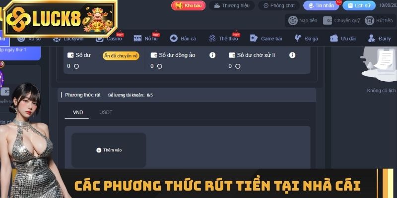 Các phương thức rút tiền được nhà cái hỗ trợ